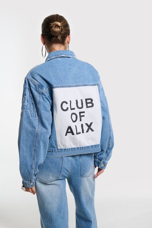 ALIX THE LABEL ladies woven soft denim patch jacket