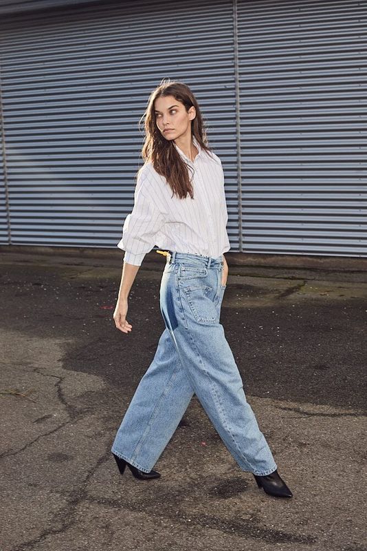 HAUTE L’AMITIÉ Flip Waist Pocket Tall Jeans Bleached Denim HL10237