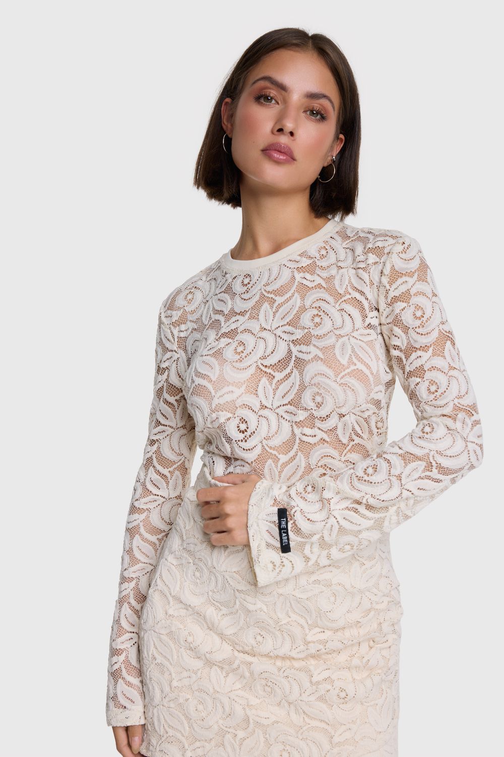 ALIX THE LABEL ladies woven lace top 2603991643 Cream