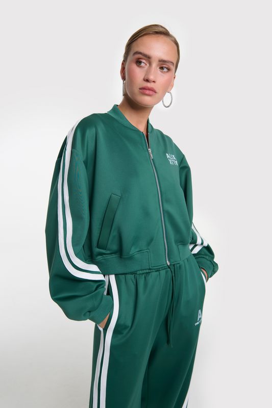 ALIX THE LABEL ladies knitted tapes training jacket 2603452590 Green