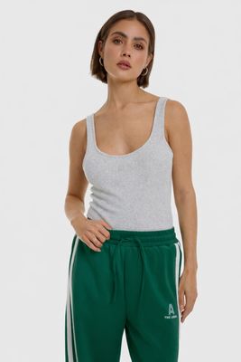 ALIX THE LABEL ladies knitted rib tanktop 2603853613 Light grey melange