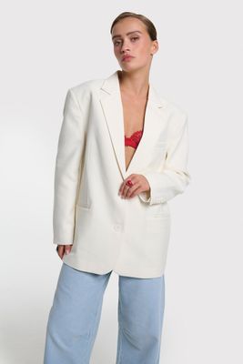 ALIX THE LABEL ladies woven flowy oversized blazer 2603424564 Cream