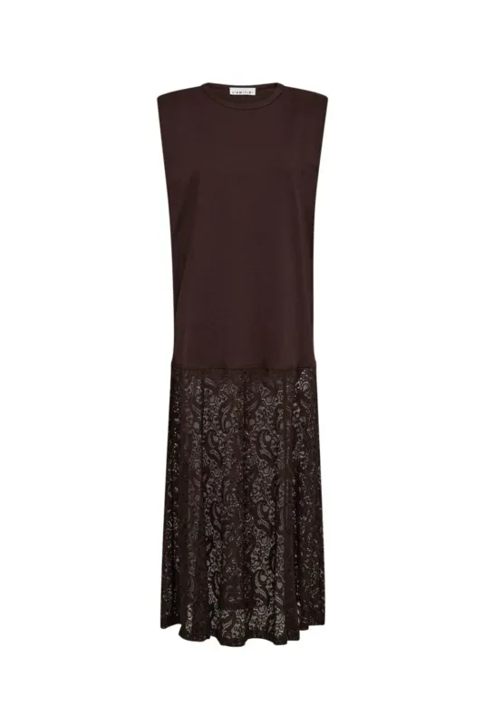 HAUTE L’AMITIÉ Summer Lace Tee Dress Mocca