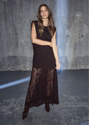 HAUTE L’AMITIÉ Summer Lace Tee Dress Mocca