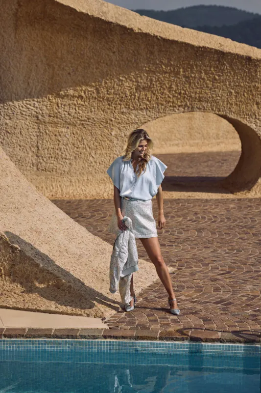 NUKUS Taylor Top Shiny Cloudy NKS01131