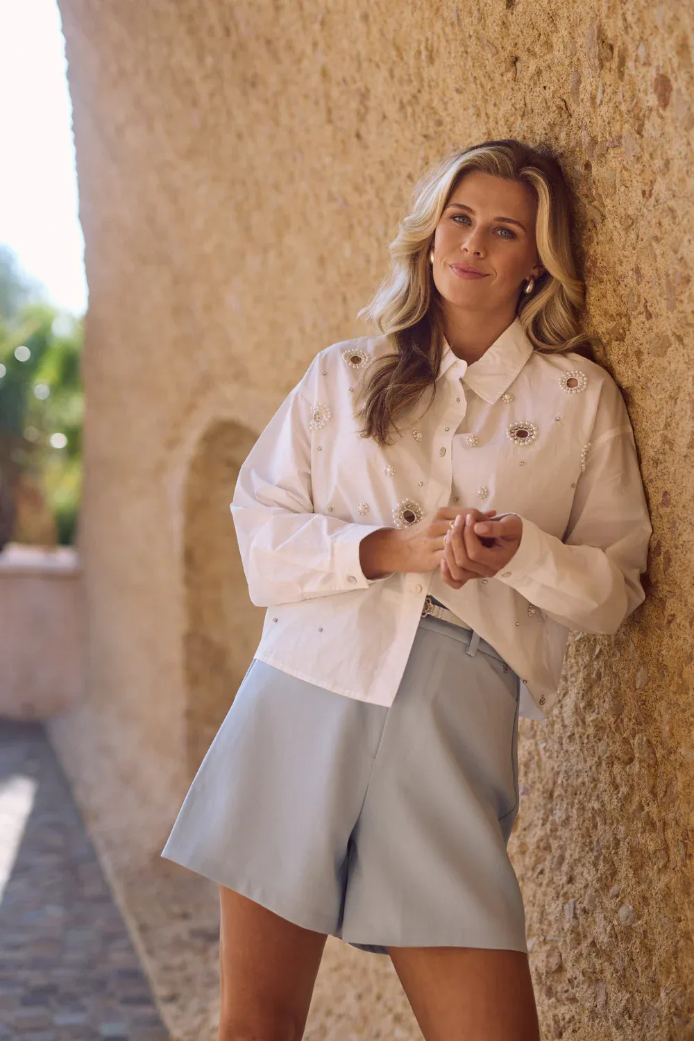 NUKUS Noor Blouse Pearl NKS02106