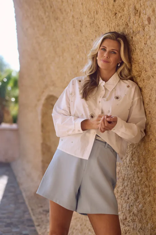 NUKUS Noor Blouse Pearl NKS02106