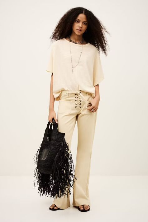 BA&amp;SH CACI CAPE TEE 1E26CACI ECRU