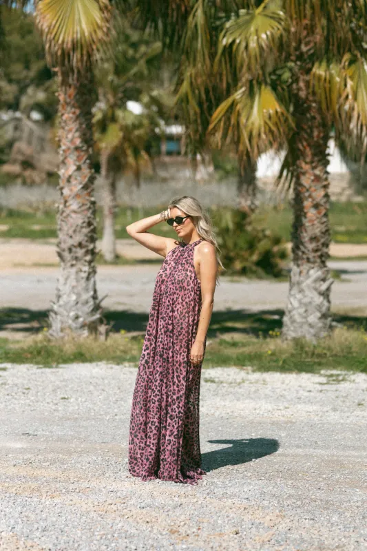 BOLINA ISLAND Sueño dress - pink leopard