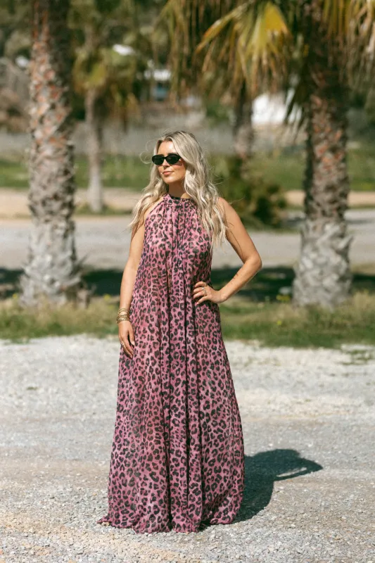BOLINA ISLAND Sueño dress - pink leopard