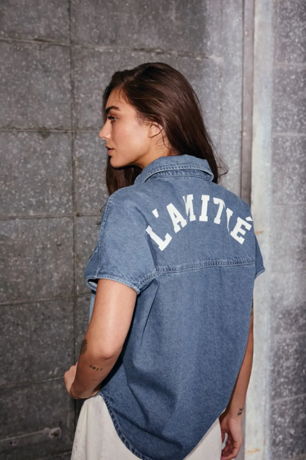 HAUTE L’AMITIÉ Denim NS Logo Shirt HL10593