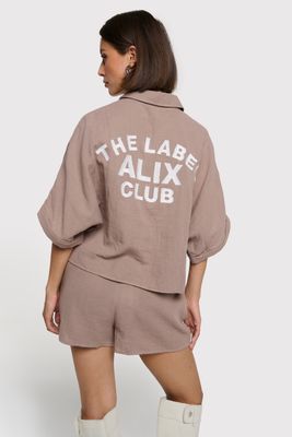 ALIX THE LABEL OVERSIZED CRINKLE BLOUSE