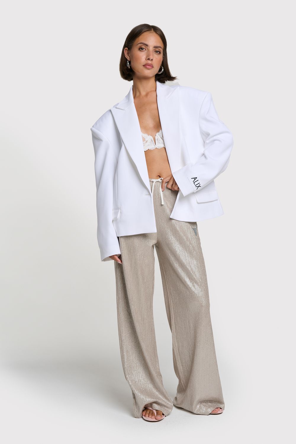 ALIX THE LABEL OVERSIZED TWILL BLAZER