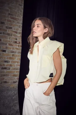 HAUTE L’AMITIÉ Dinnie NS Poplin Shirt Pale Yellow