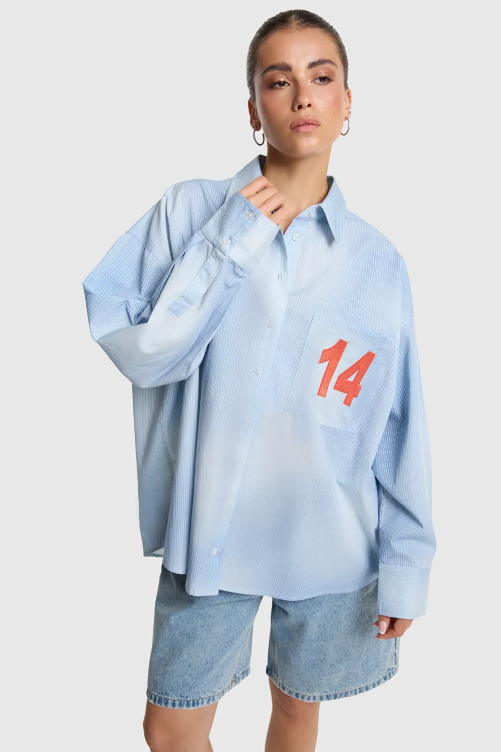ALIX THE LABEL FADED STRIPE BLOUSE
