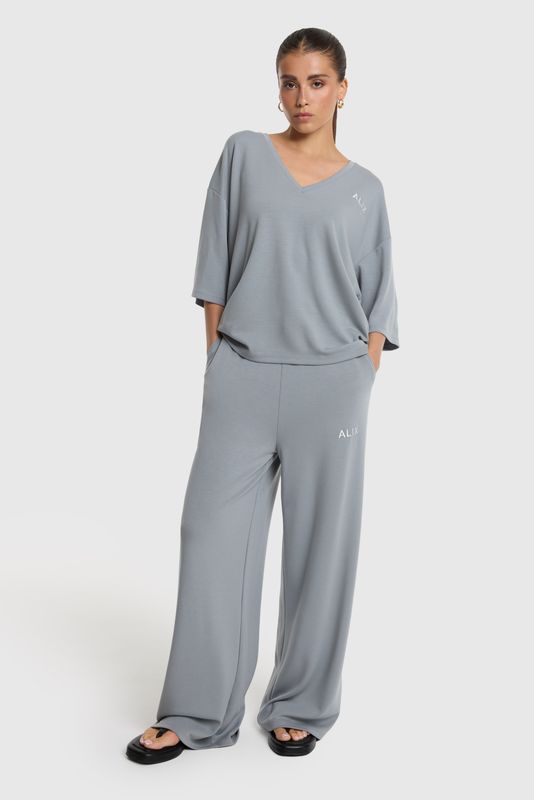 ALIX THE LABEL SCUBA WIDE LEG PANTS