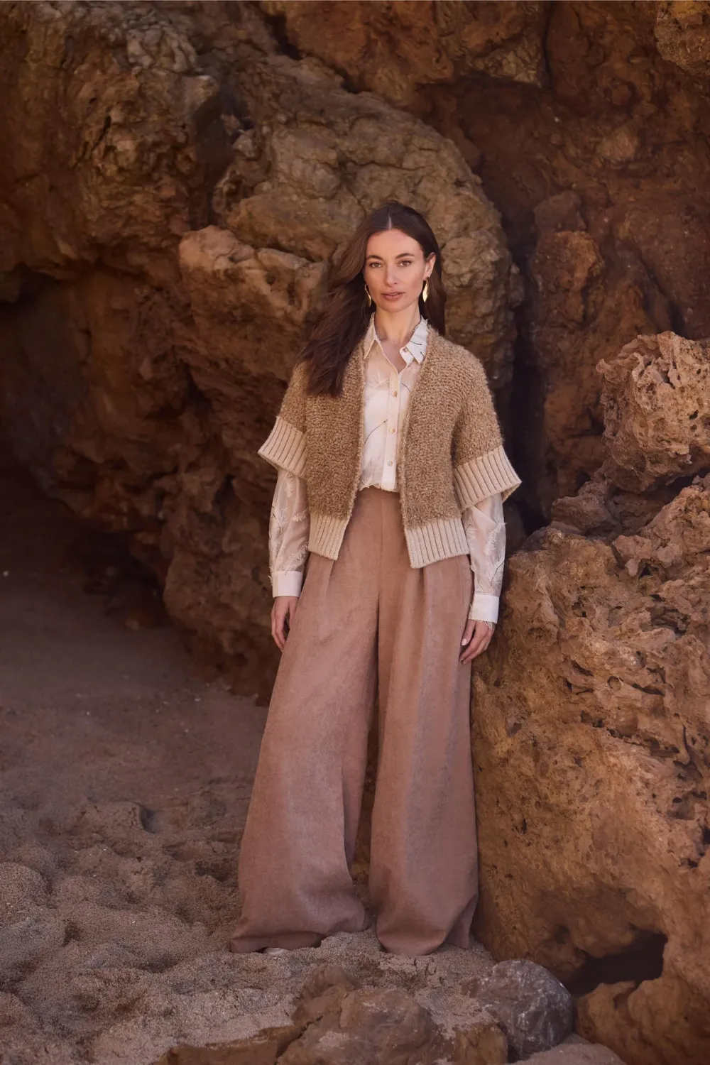 NUKUS Bell Cardigan Toffee