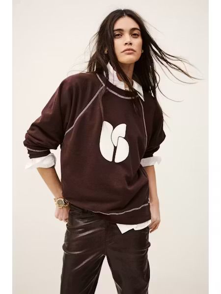 BA&amp;SH SWEATSHIRT BART 1H26BART Chocoladebruin