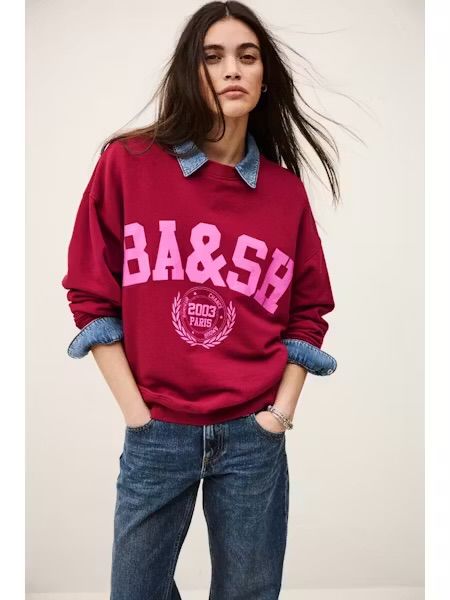 BA&amp;SH SWEATSHIRT BENJAMIN 1H26BENJ Fuchsia