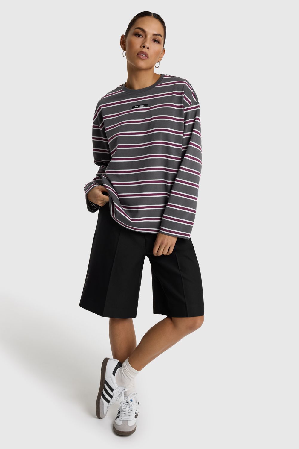 ALIX THE LABEL STRIPE LONGSLEEVE T-SHIRT