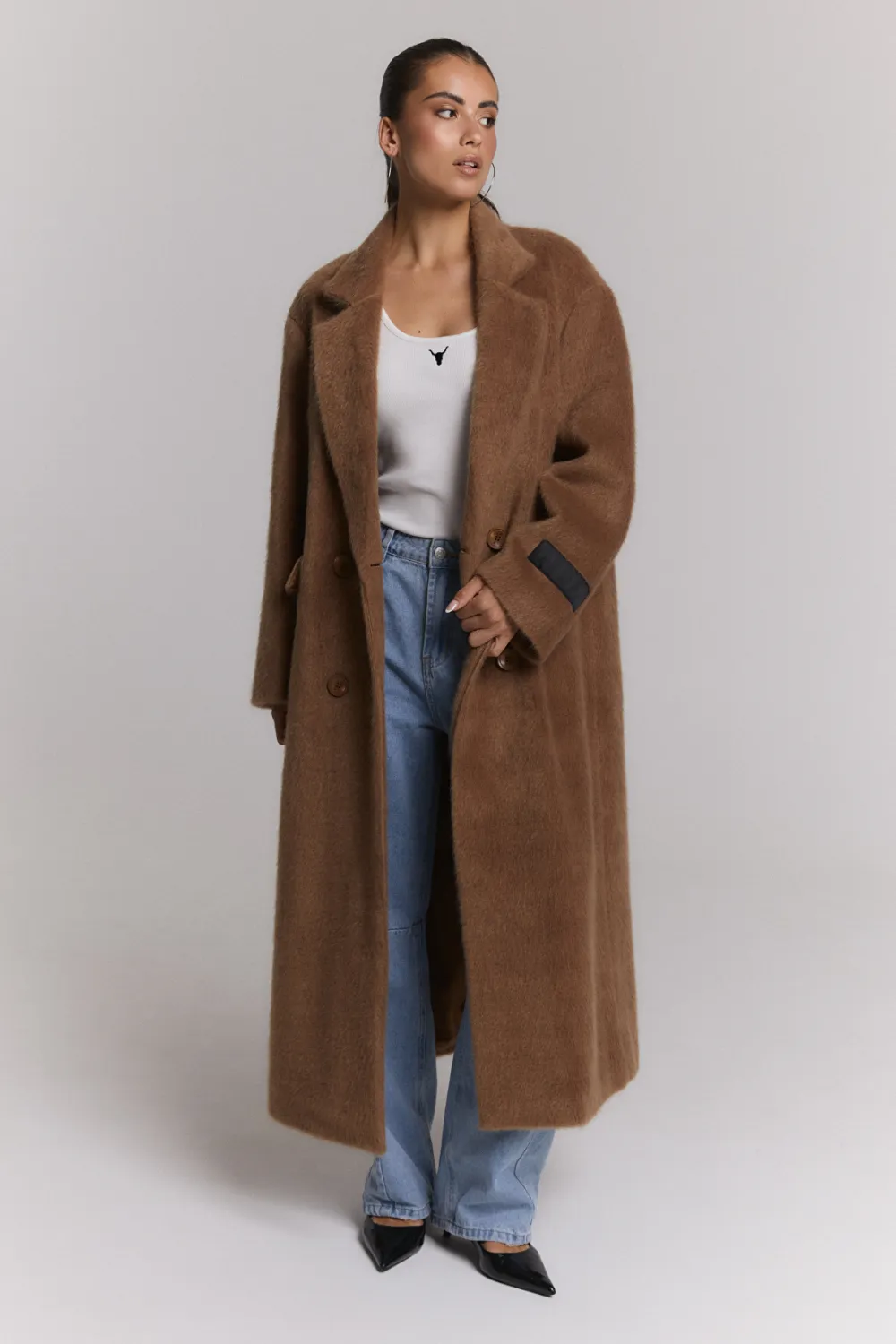 ALIX THE LABEL LONG HAIRY COAT