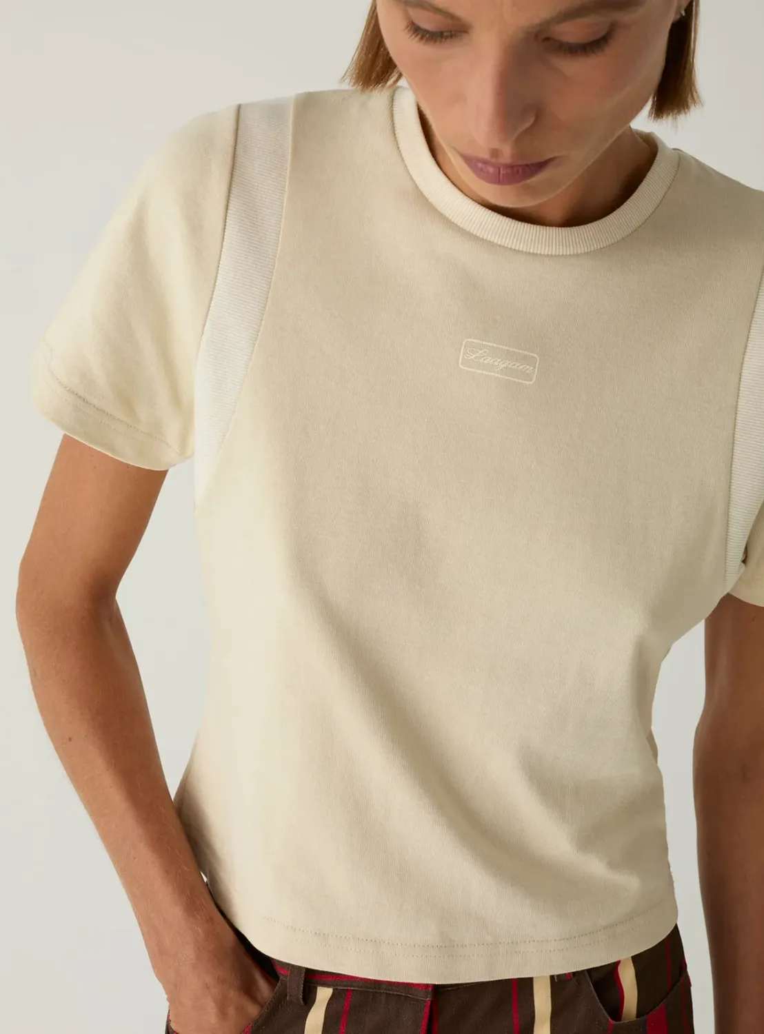 LUMEA ECRU LOGO T-SHIRT