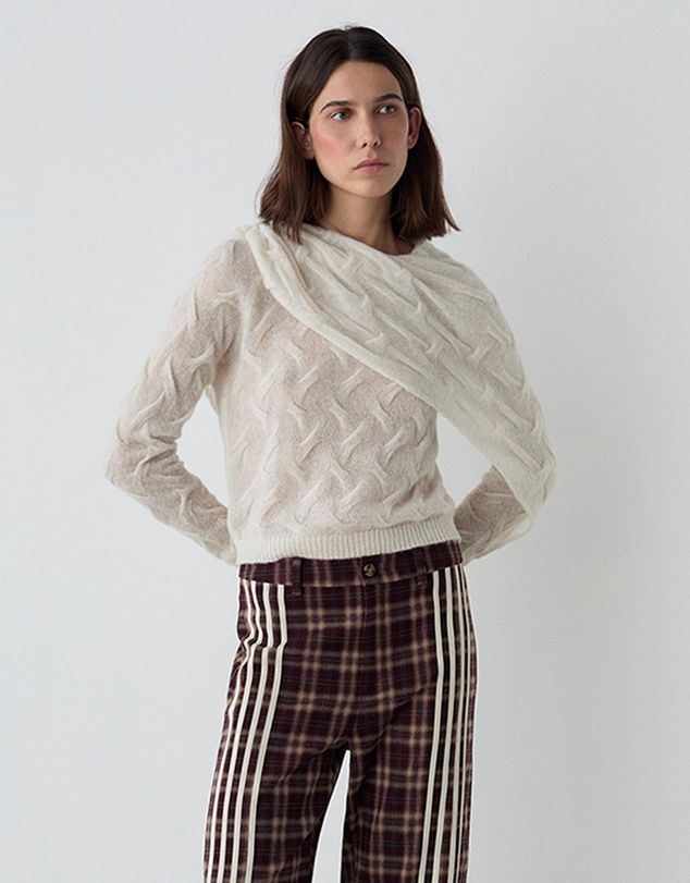 PARKER ECRU TEXTURED KNIT