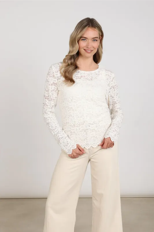 NUKUS Wies Top Lace Offwhite