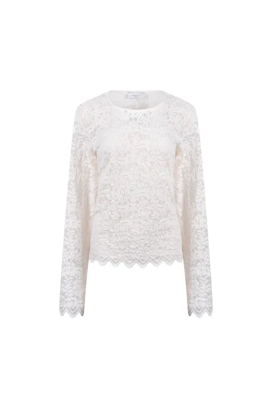 NUKUS Wies Top Lace Offwhite