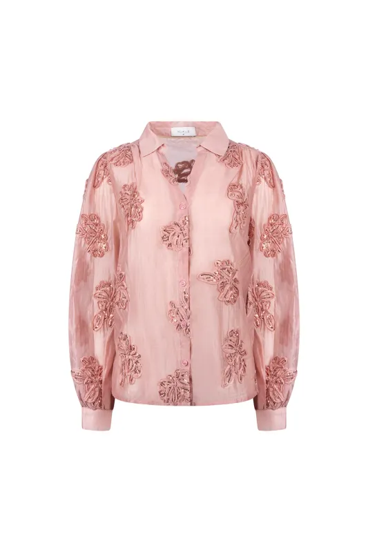 NUKUS Antonella Blouse Paillet Flower