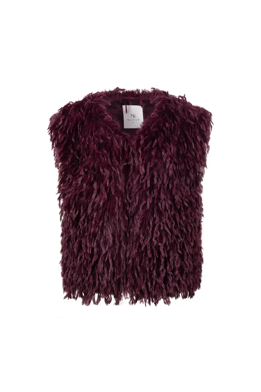 NUKUS Mila Gilet Feather Cherry