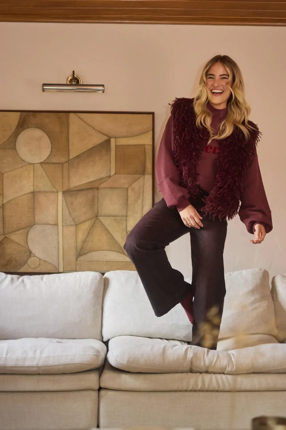 NUKUS Mila Gilet Feather Cherry
