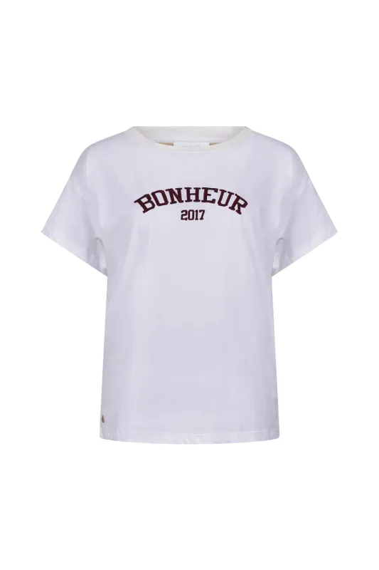 NUKUS Senna T-shirt Offwhite/Cherry