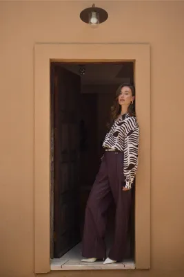 NUKUS Jill Pants PU Cherry