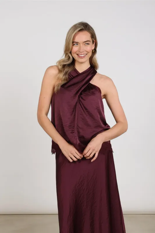 NUKUS Alie Top Lace Cherry