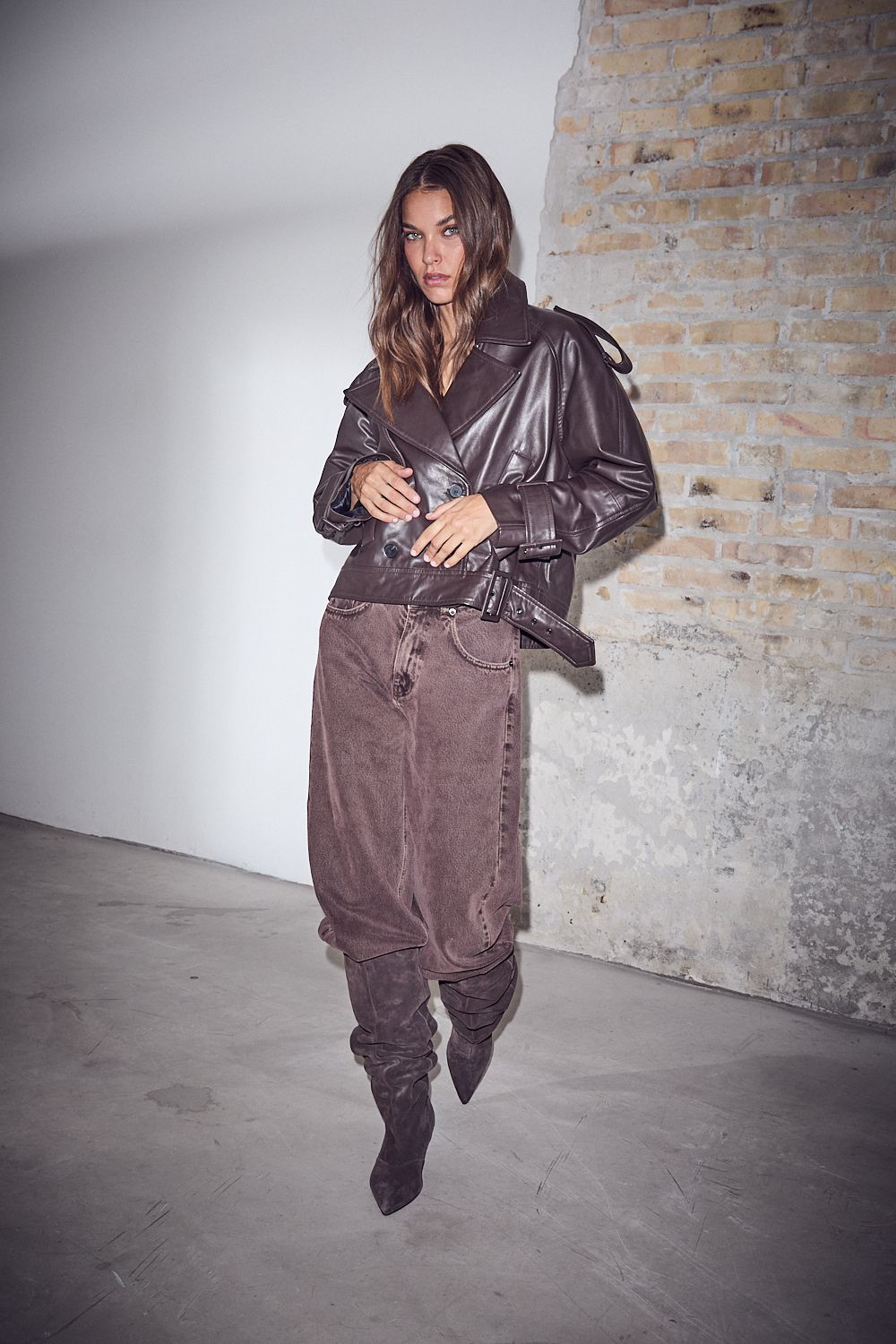 HAUTE L’AMITIÉ Leather Trench Jacket