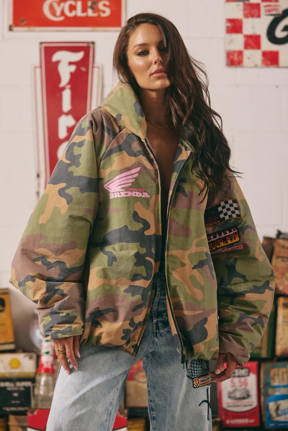 SABBI The Be Kind Bomber Jacket Camo