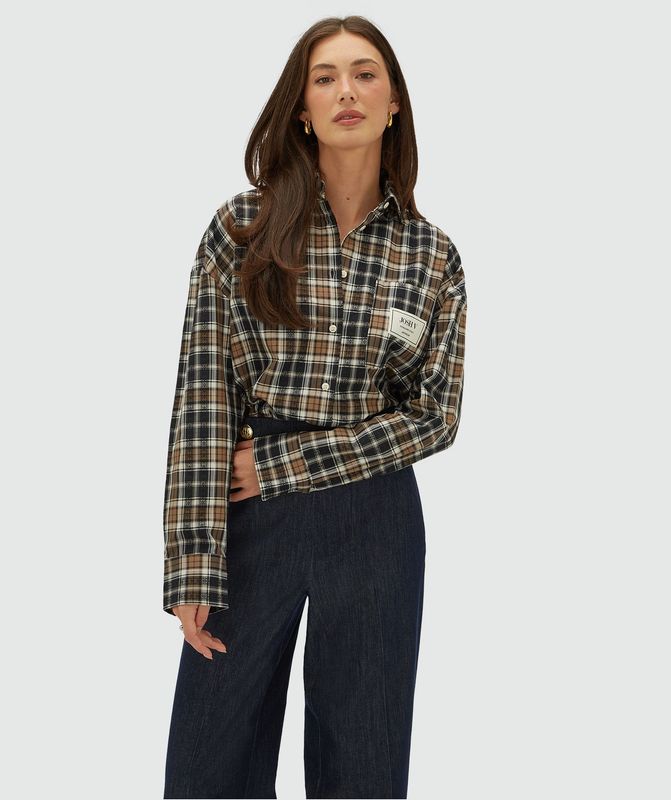JOSH V JV-BELLIS oversized blouse met check print