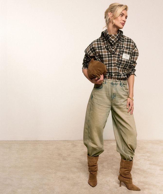 JOSH V JV-BELLIS oversized blouse met check print