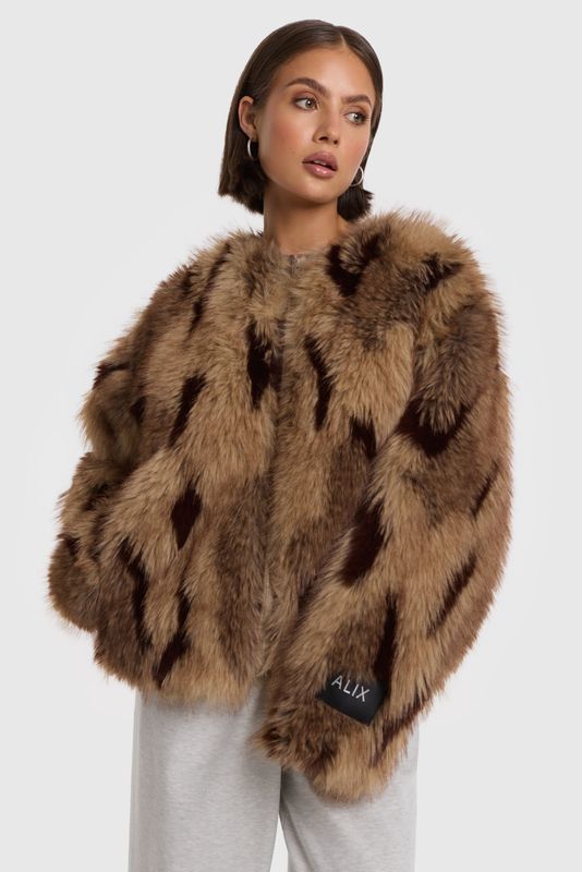 ALIX THE LABEL MIX FAUX FUR COAT