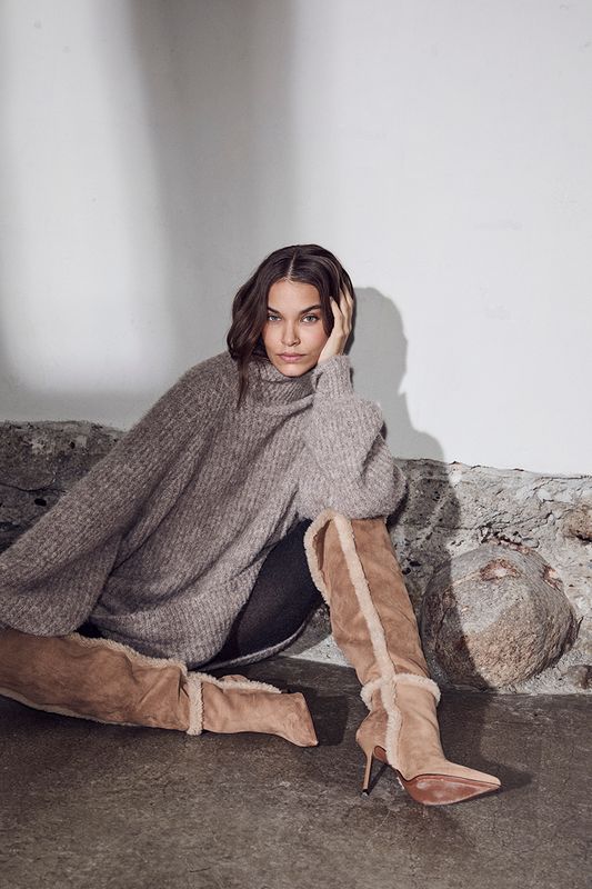 HAUTE L’AMITIÉ Darcia Rib Collar Knit WALNUT