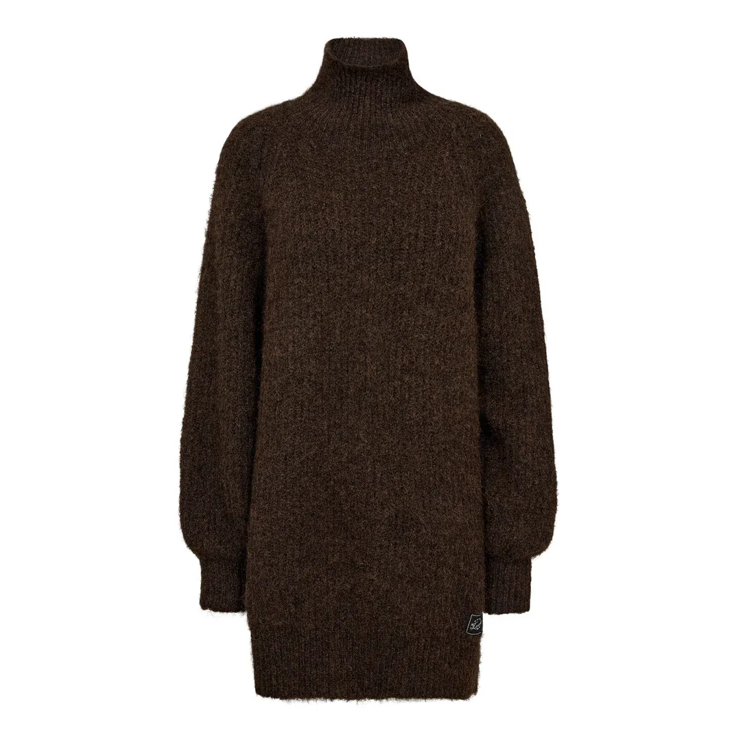 HAUTE L’AMITIÉ Darcia Rib Collar Knit MOCCA