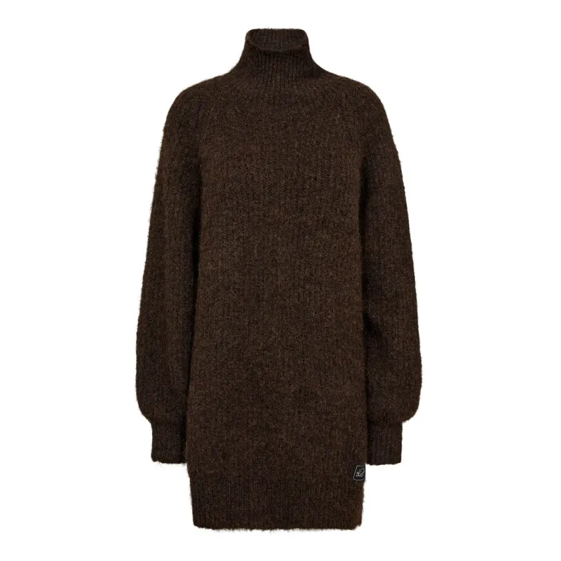 HAUTE L’AMITIÉ Darcia Rib Collar Knit MOCCA