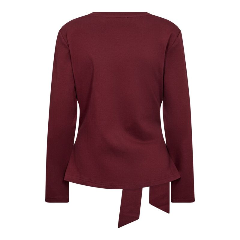 CO’COUTURE OrianeCC LS Pleat Tie Tee Wine Red