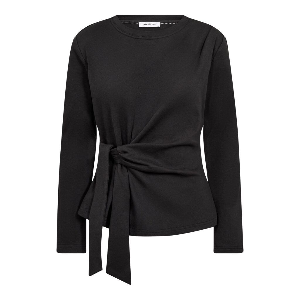 CO’COUTURE OrianeCC LS Pleat Tie Tee Black