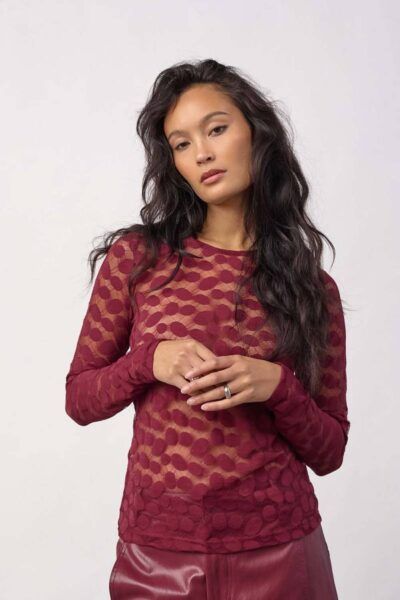 CO’COUTUREPenolaCC O-Neck Blouse Wine red