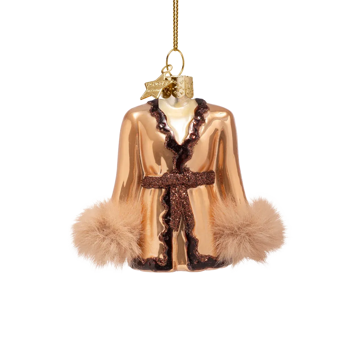 Ornament glass kimono beige H8.5cm