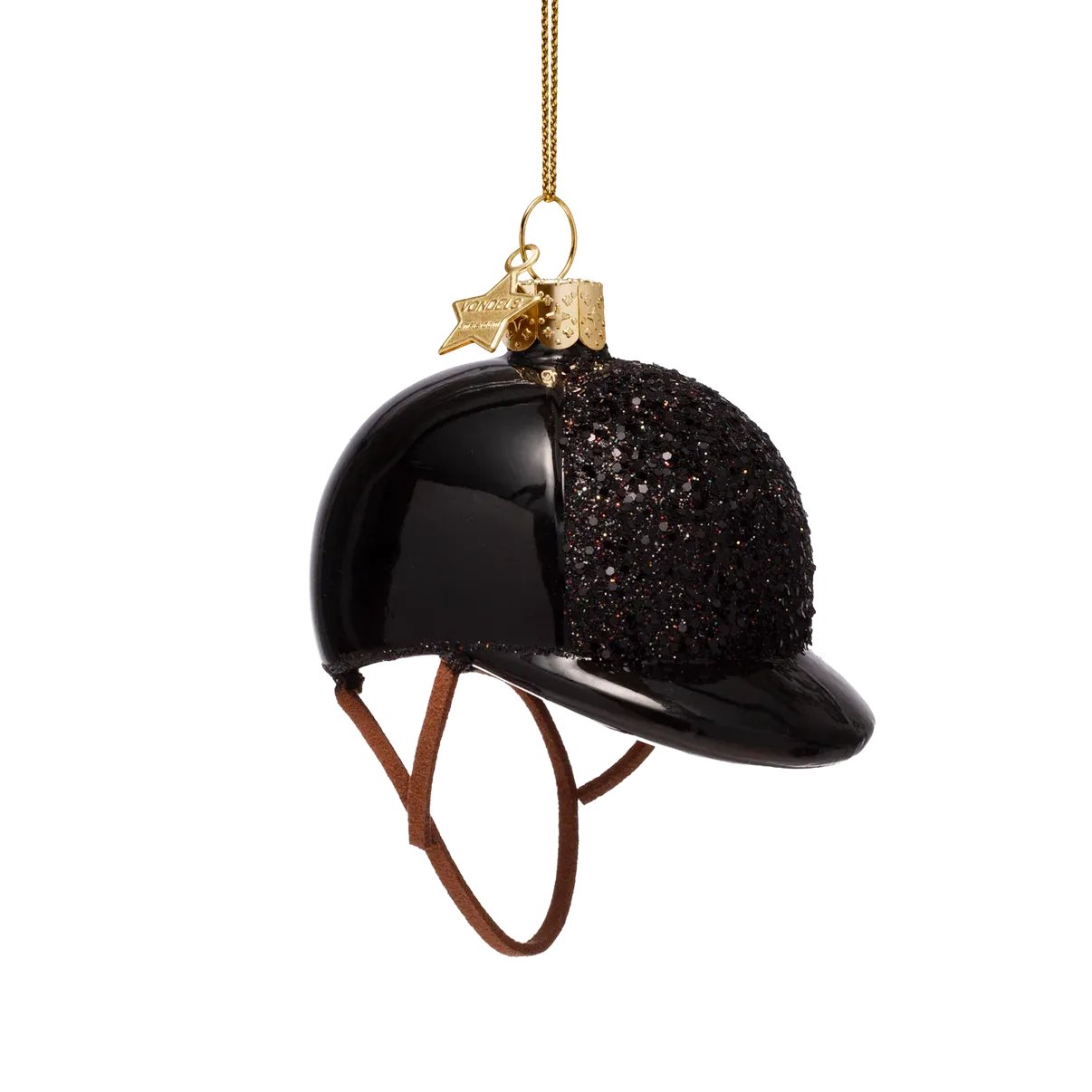 Ornament glass horse riding helmet H6cm