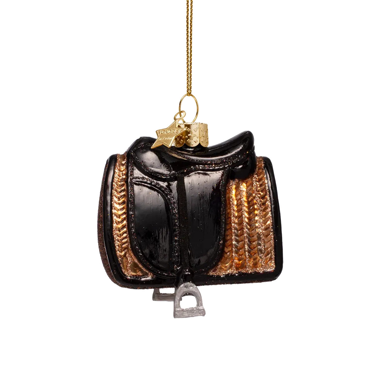 Ornament glass horse saddle H6cm
