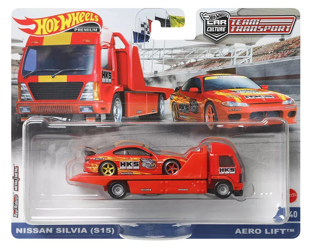 Hot Wheels Premium Team Transport Nissan Silvia (S15) HKS + Aero Lift #40